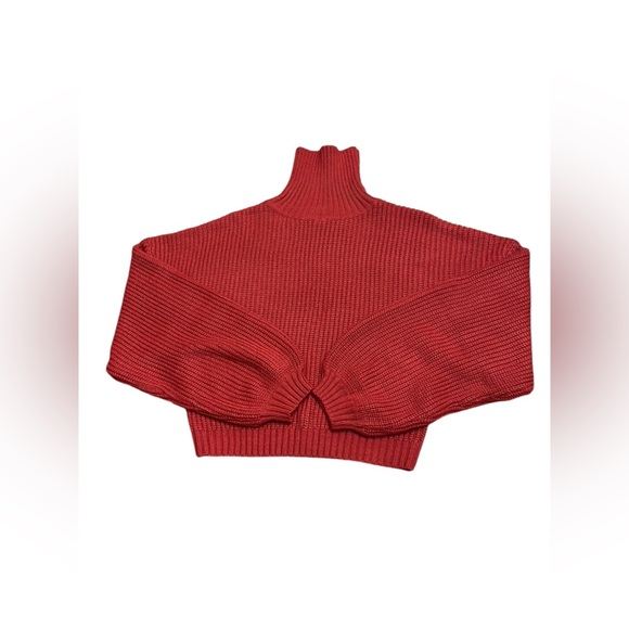 ZAFUL sz Lg Long Sleeve Pullover Cropped Mock Neck Oversized Ribbed Sweater - Picture 6 of 9